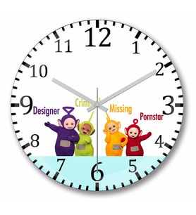 The Teletubbies   Duvar      Saati  Bombeli Gercek Cam