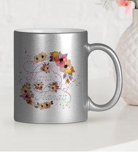 BK Gift Kişiye Özel Sevgililer Günü Temalı Gümüş Yaldızlı Kupa Bardak  9