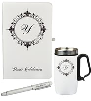 Kişiye Özel Hazırlanmış Hediye Defter Kalem Ve Termos - Mug Seti