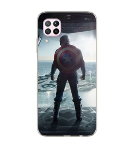 Kaptan Amerika Tasarım Süper Şeffaf Silikon Telefon Kılıfı Huawei P40 Lite