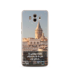 Galata Tasarımlı Süper Şeffaf Silikon Telefon Kılıfı Huawei Mate 10 Pro
