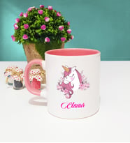 Unicorn Tasarımlı Unicorn Kupa Bardak Pembe