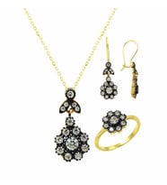 Üçlü Set Papatyalar 7,94 Gram 14 Ayar Altın (Çok Renkli)