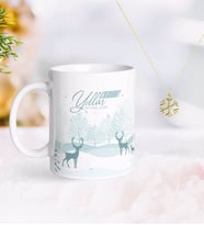 BK Gift Kişiye Özel Yılbaşı Mutlu Yıllar Kupa ve Kar Tanesi Kolye-20 (Model 1)