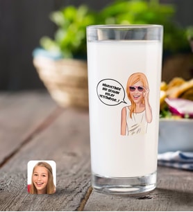 BK Gift Kişiye Özel Bayan Kolay Yetişmiyor Karikatürlü Rakı Bardağı-4 (Beyaz)