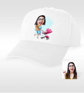 BK Gift Kişiye Özel Ev Hanımı Karikatür Beyaz Şapka  1