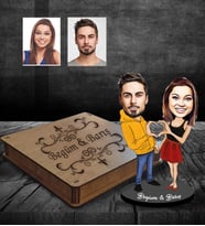 Kişiye Özel Sevgili Karikatürlü Ahşap Biblo Kutulu Model 7