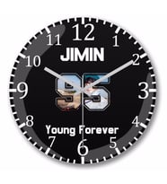 Bts Young Forever Jimin  Duvar Saati Bombeli Gercek Cam
