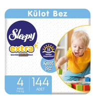 Sleepy Extra Günlük Aktivite Külot Bez 4 Numara Maxi 144 Adet