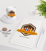 BK Gift Kişiye Özel Dünyanın En İyi Öğretmeni Beyaz Defter Kalem Türk Kahvesi Fincanı Seti-21 (Model 1)