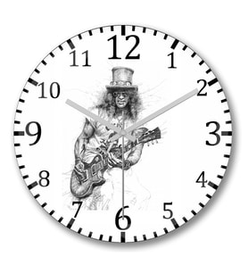Guitarrista Slash Duvar Saati Bombeli Gercek Cam