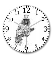 Guitarrista Slash Duvar Saati Bombeli Gercek Cam