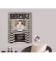 BK Gift Kişiye Özel Şüpheli Kedi Tasarımlı Kanvas Tablo 70x100cm