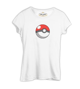 Pokemon - Pokeball Beyaz Kadın Tshirt