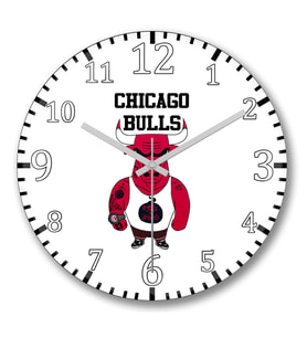 Chicage Bulls Basketboll 2 Duvar Saati Bombeli Gercek Cam