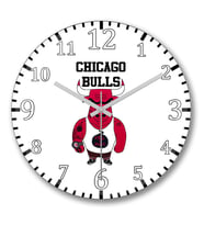 Chicage Bulls Basketboll 2 Duvar Saati Bombeli Gercek Cam