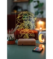 Sevgililer Günü Özel 3D Aşk Çiçek Masaüstü Led Lamba