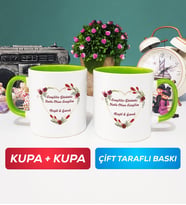 İkili Sevgiliye Sevgililer Günü Hediyesi 13 Kupa Bardak Yeşil