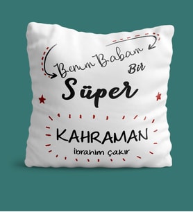 BK Gift Kişiye Özel Babalar Günü Temalı Yastık 17619