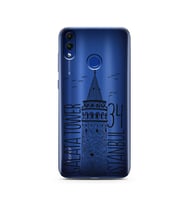 Galata Tasarımlı Süper Şeffaf Silikon Telefon Kılıfı Huawei Honor 8c