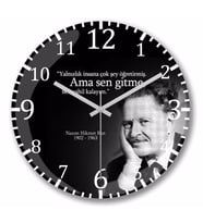 Nazım Hikmet Sen Gitme Duvar Saati Bombeli Gercek Cam