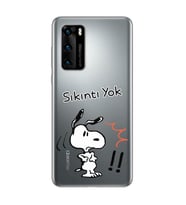 Snoopy Tasarımlı Süper Şeffaf Silikon Telefon Kılıfı Huawei P40 Pro