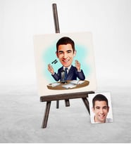 BK Gift Kişiye Özel Bay Spiker Karikatür Şovaleli Doğal Taş  1