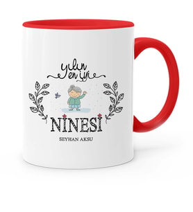 BK Gift Kişiye Özel Yılın En İyi Ninesi Kırmızı Kupa Bardak