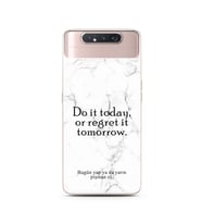 Samsung A80 Beyaz Mermer Söz Tasarımlı Telefon Kılıfı