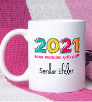 Sana Mutluluk Getirsin 2021 Yılbaşı Hediyesi Kupa Bardak