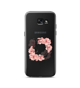 Pembe Çiçekli Harf Tasarım Süper Şeffaf Silikon Telefon Kılıfı Samsung A5 (2015)