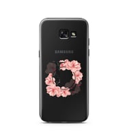 Pembe Çiçekli Harf Tasarım Süper Şeffaf Silikon Telefon Kılıfı Samsung A5 (2015)