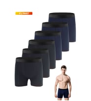 Erkek Karışık Boxer Likralı 6'lı Premium Paket (Siyah-Lacivert)