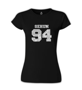 EXO - Sehun 94 Siyah Bayan Tshirt