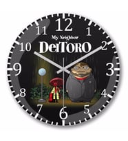 Totoro My Neighbor Deltoro  Duvar Saati Bombeli Gercek Cam