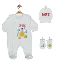 Pia Baby Gl 1922-01 İsme Özel Üçlü Tulum Set
