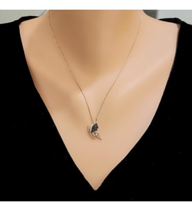 925 Ayar Rose Gümüş Kelebek Modeli Kolye