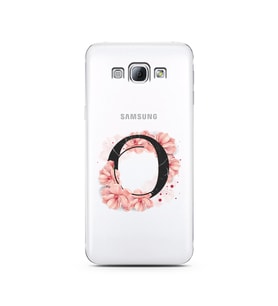 Pembe Çiçekli Harf Tasarım Süper Şeffaf Silikon Telefon Kılıfı Samsung A8 (2015)