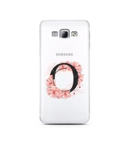 Pembe Çiçekli Harf Tasarım Süper Şeffaf Silikon Telefon Kılıfı Samsung A8 (2015)