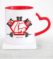 BK Gift Kişiye Özel Mesleki Antrenör Kırmızı Kalpli Kupa Bardak  4