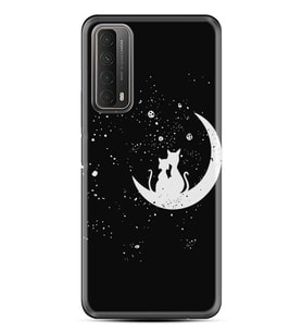 Kılıfland Huawei P Smart 2021 Kılıf Silikon Resimli Kapak Cat Of The Moon Stok 338