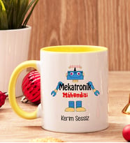 Mekatronik Mühendisine Hediye İçi Ve Kulpu Renkli Kupa Bardak