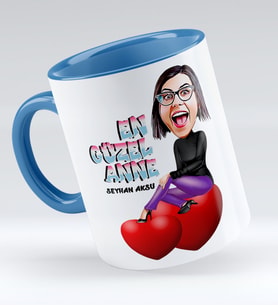 BK Gift Kişiye Özel En Güzel Anne Karikatür Kupa Bardak