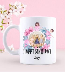 BK Gift Kişiye Özel Doğum Günü Tasarımlı Beyaz Kupa Bardak-11