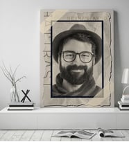 BK Gift Kişiye Özel Nostaljik Siyah Beyaz Eskitme Fotoğraflı Kanvas Tablo (50x70cm.)