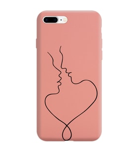 Iphone 8 Plus Çizgi Tasarımlı Pudra Lansman Telefon Kılıfı