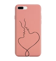 Iphone 8 Plus Çizgi Tasarımlı Pudra Lansman Telefon Kılıfı