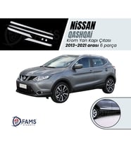 Nissan Qashqai Uyumlu Krom Yan Kapı Çıtası 6 Prç. 2013-2021 Arası P. Çelik