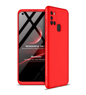 Microsonic Samsung Galaxy M51 Kılıf Double Dip 360 Protective Kırmızı
