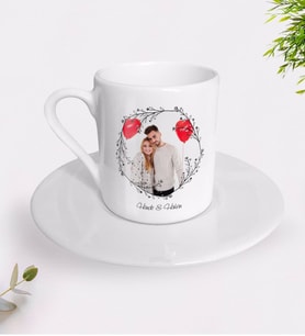 BK Gift Kişiye Özel İsimli Fotoğraflı Türk Kahvesi Fincanı-26 (Beyaz)